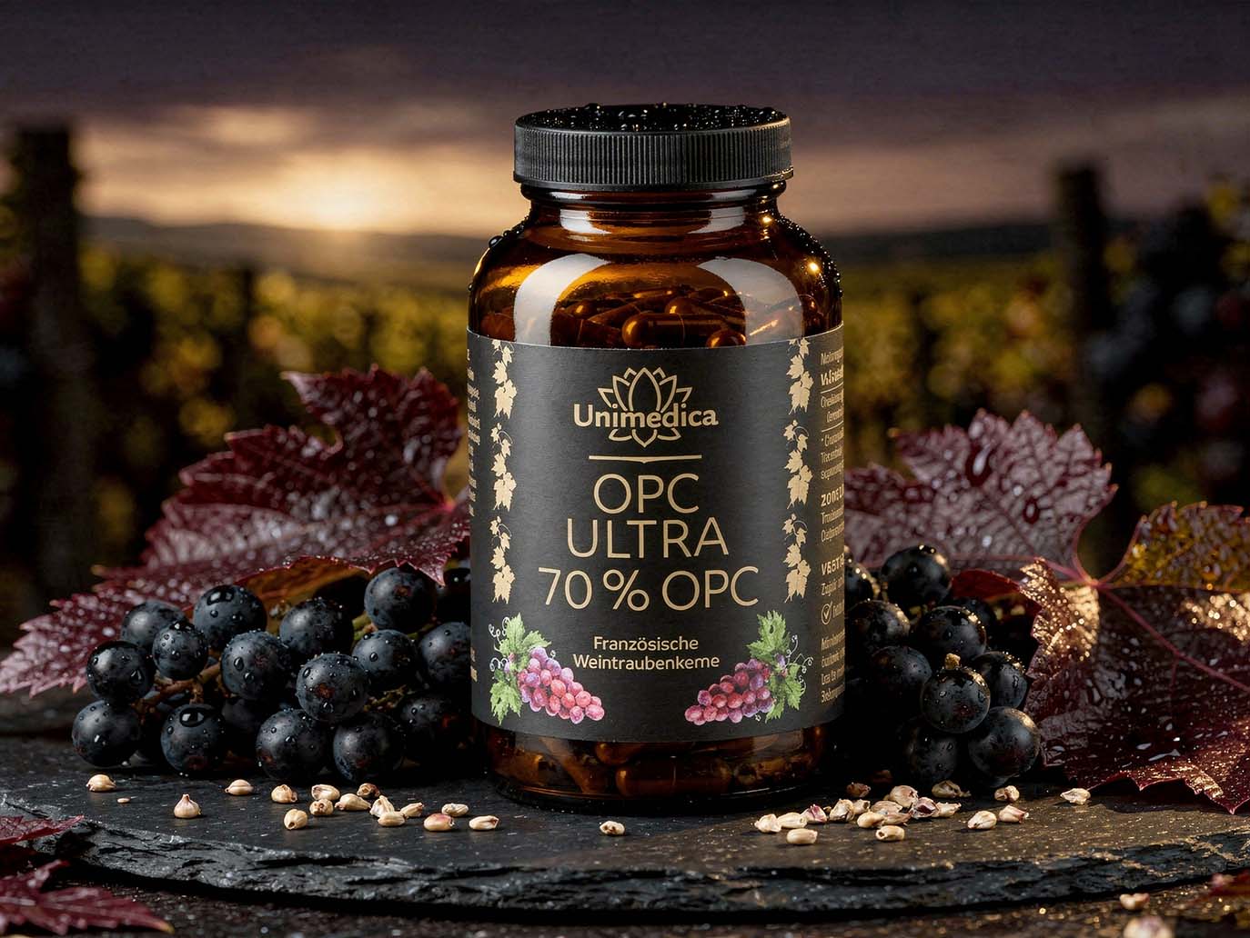 OPC Ultra - avec 700 mg d'OPC pur par dose quotidienne (2 gélules) - à haute concentration - 240 gélules - de Unimedica